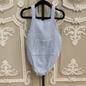 Seed Heritage Striped Baby Romper with Front Pocket Size 12 - 18 Months